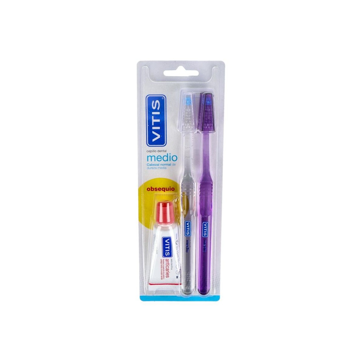 CEPILLO DENTAL VITIS DUPLO MEDIO 2 U