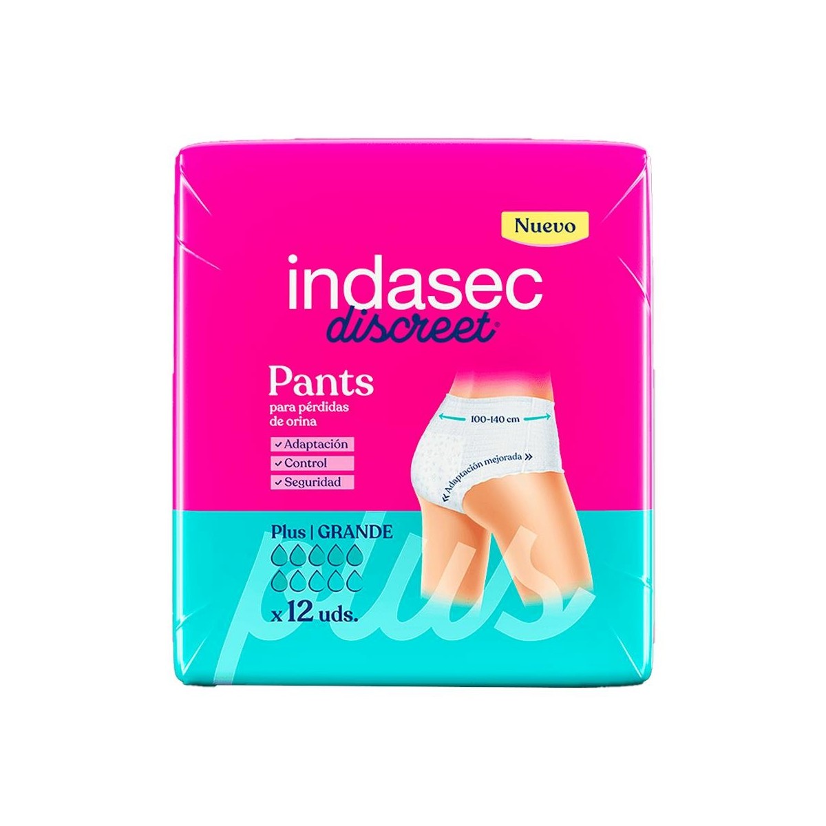 INDASEC PANT PLUS T-GRANDE 12 UNID 6GOTAS