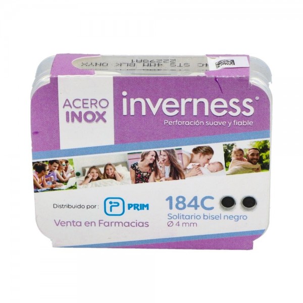 Pendiente Prim Inv 184C Ace-Solit Neg 4 Mm 2 U