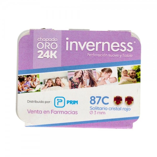 Pendiente Prim Inv 87C 24K-Solit Rojo 3 Mm 2 U