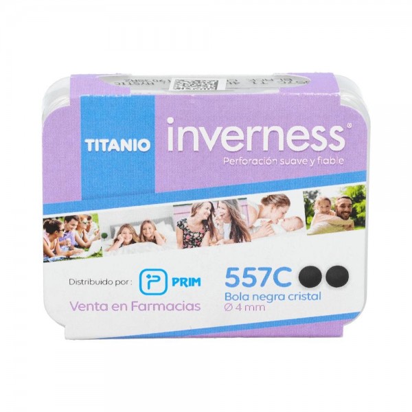 Pendiente Prim Inv 557C Tit-Bola Negr 4 Mm 2 U