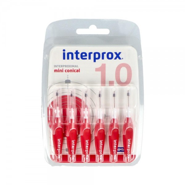 CEPILLO INTERDENTAL INTERPROX 4G MINI CONICO RECTO ROJO 6 U
