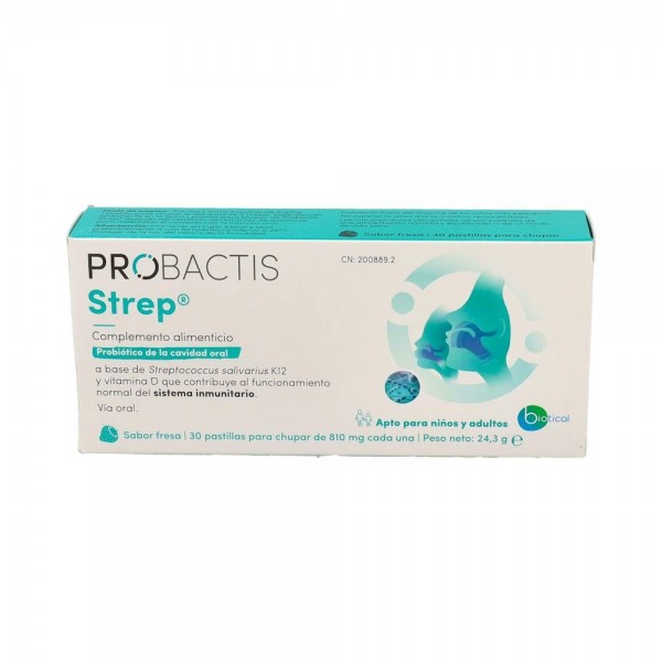 Probactis Strep Fresa 30 Pastillas Chupar