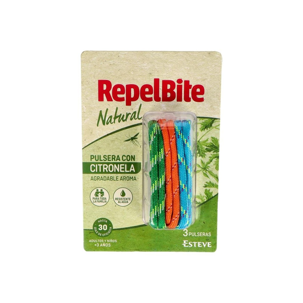 Repelbite Natural Pulsera Cuerdas Pack 3 Un