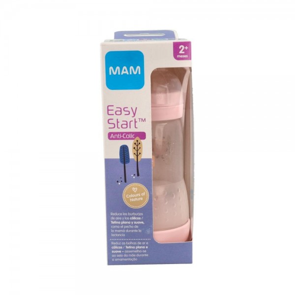 BIBERON MAM ANTI-COLIC 260ML MATT - ROSA