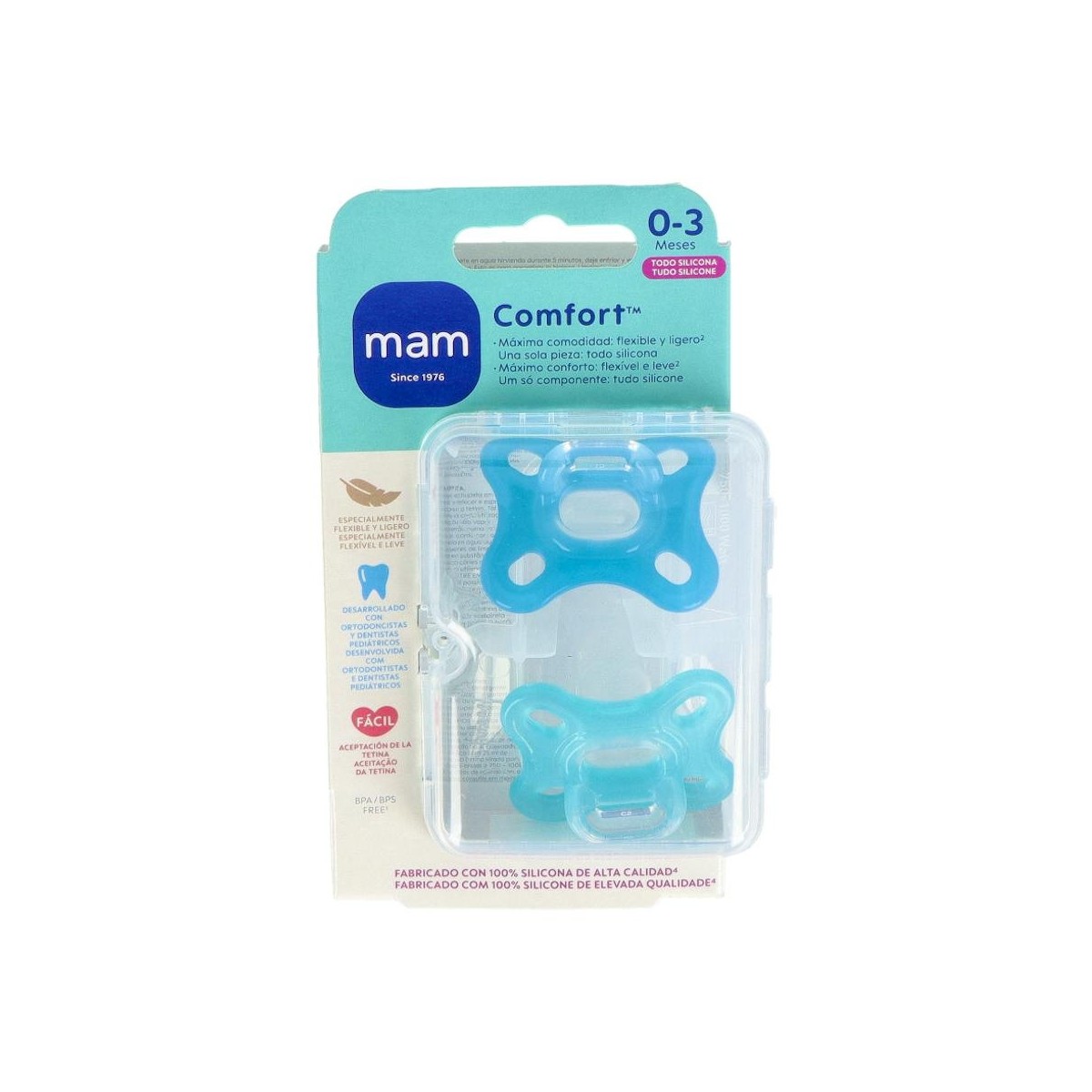 CHUPETE MAM COMFORT 0+ AZUL 2U S190
