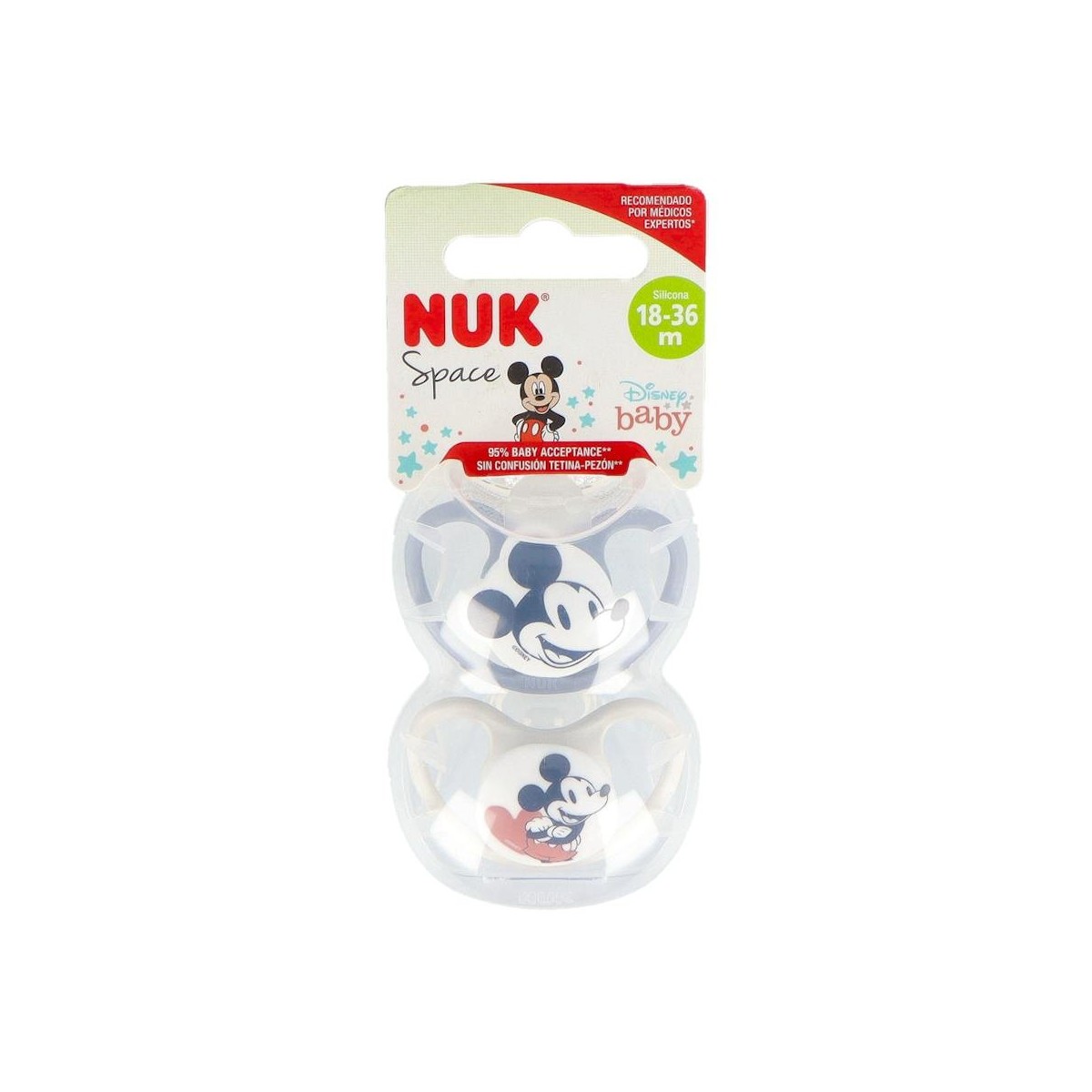 Nuk Chupete Space Mickey Gris 18-36 Silicona