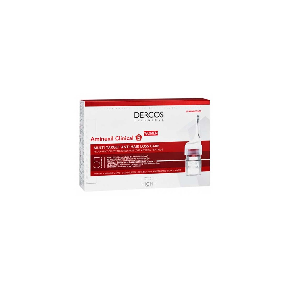 Dercos Aminexil Clinical 5 Mujer 21 ampollas x...