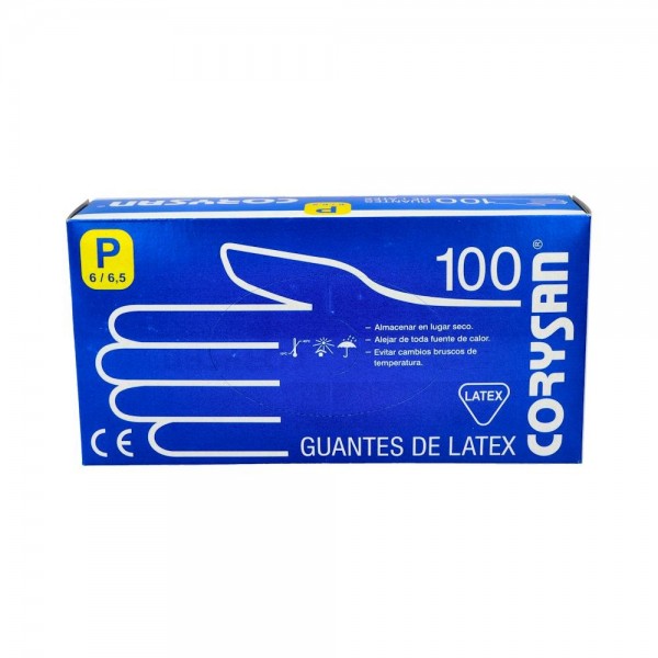 GUANTES CORYSAN LATEX BLANCO T/P 100 UN